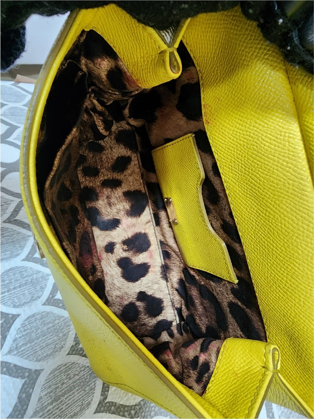 DOLCE & GABBANA Dauphine Small Miss Sicily Satchel Bag Yellow - Picture 16 of 16